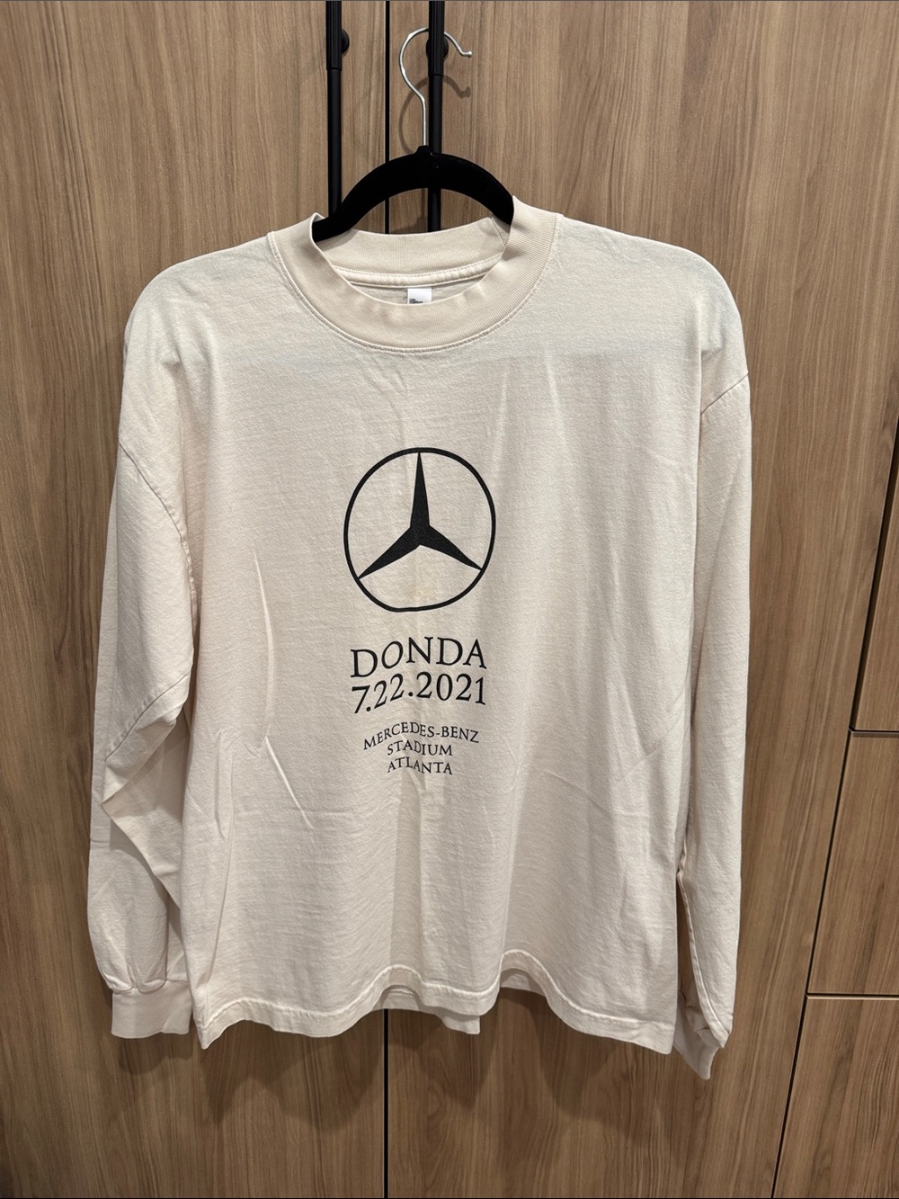 Yeezy Cream Long Sleeve Graphic Tee with Black Print
